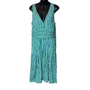 Boden women’s 14R Effie sleeveless v neck dress all over print dopamine